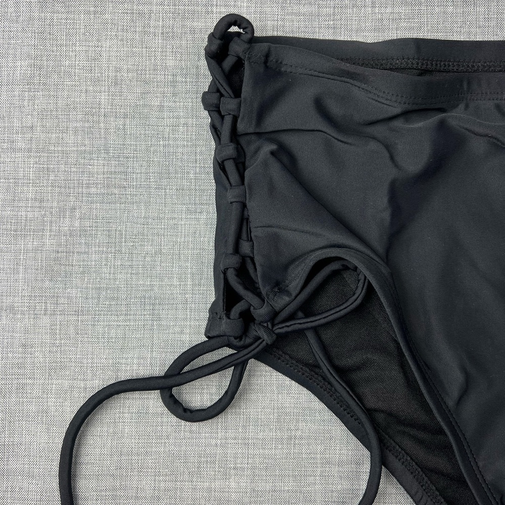 Xhiliration High Waist Side Tie Bikini Bottom Plus Size 14W 16W/18W 20W/22W - Picture 3 of 5